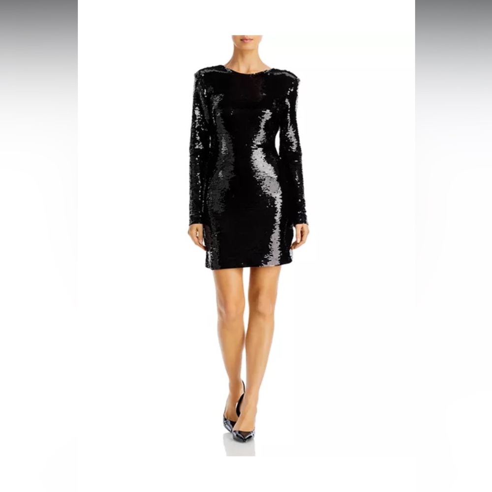 NWT | Frame | Black Sequin Knit Mini Dress, XS